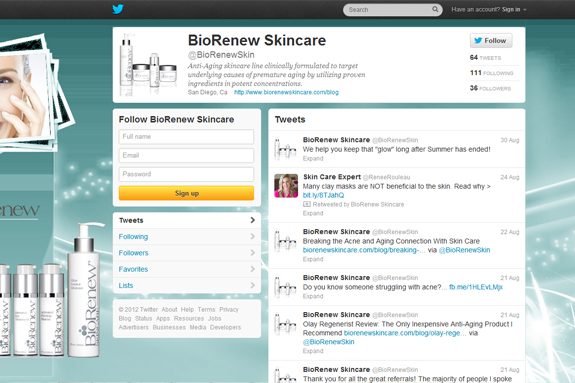  | Social Media Design Twitter Biorenew Skincare Image Name 