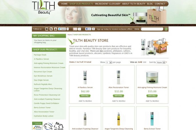  | E-Commerce Design Tilth Beauty Skincare Image Name 