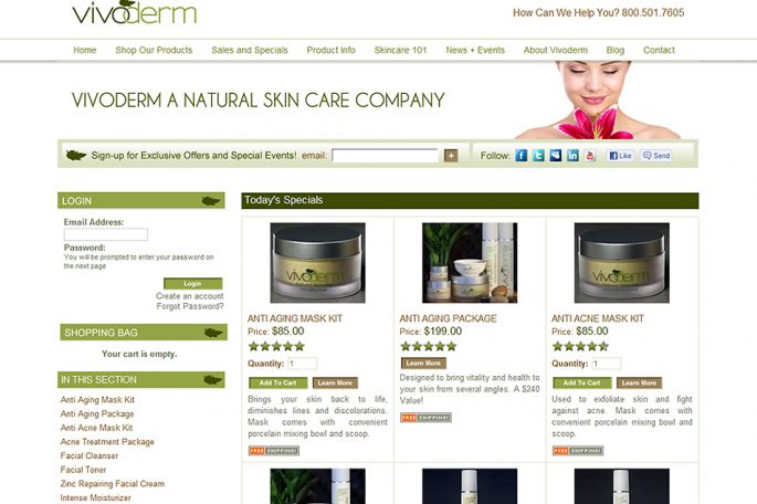  | Storefront Design Skin Care Brand Vivoderm Image Name 