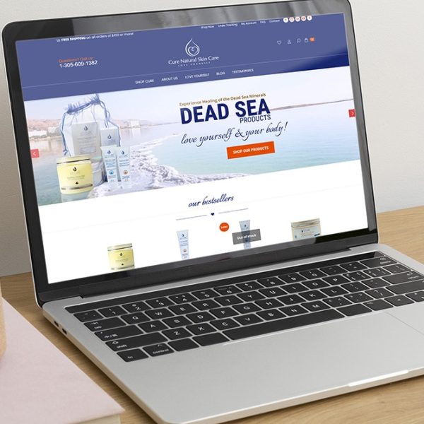 Cure-natural-skin-care-website-mockup | Cure Natural Skin Care Website Image Name