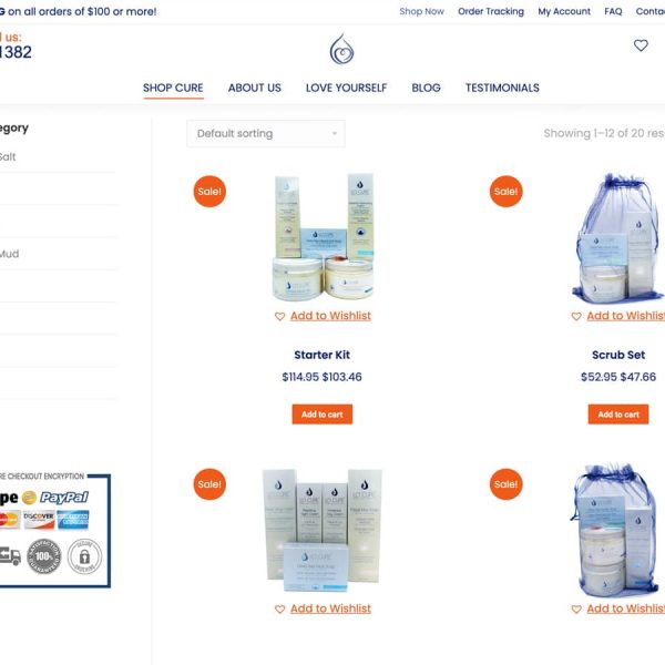 website-design-illumination-consulting-client-cure-skin-care-shop | Cure Natural Skin Care Website Image Name