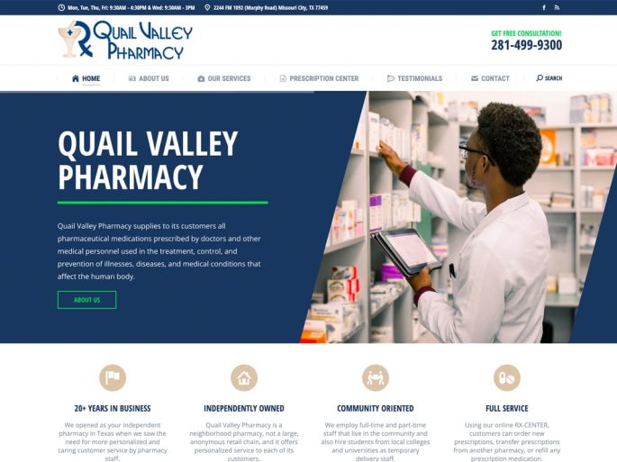  | Quail Valley Pharmacy Website Design Image Name 