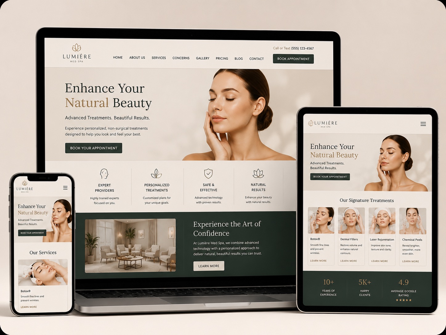 Before and After Website Design Client Lumier - After