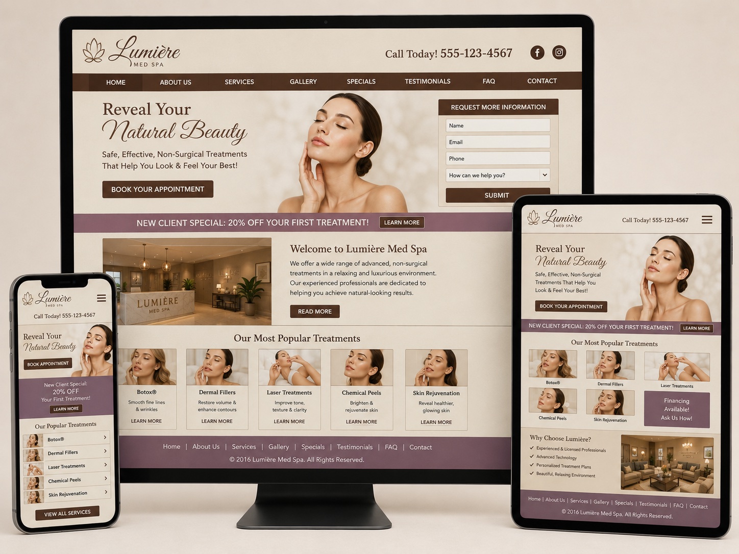Before and After Website Design Client Lumier - Before