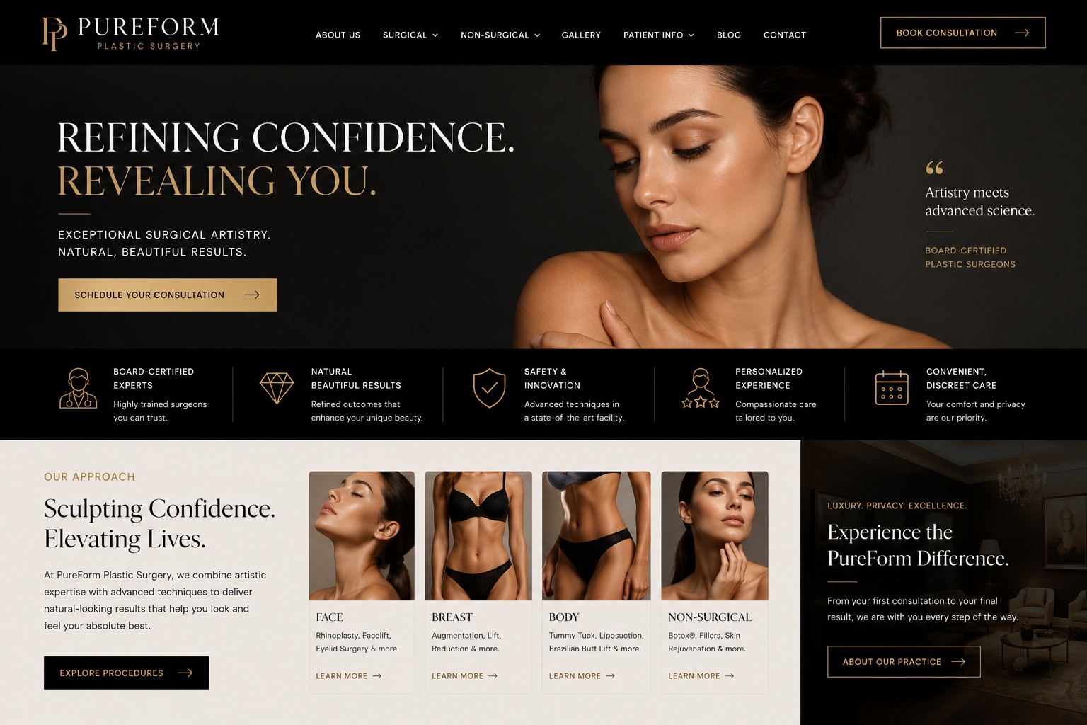 Before and After Website Design PureForm - After