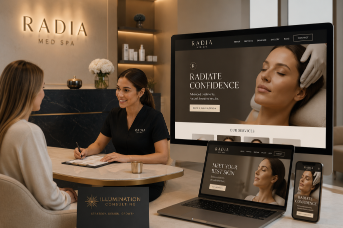 | Radia Med Spa Website Image Name Radia Med Spa Client by Illumination Consulting