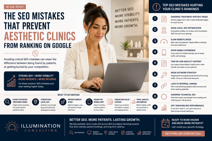 SEO Mistakes That Prevent Aesthetic Clinics From Ranking on Google SEO Mistakes That Prevent Aesthetic Clinics From Ranking on Google