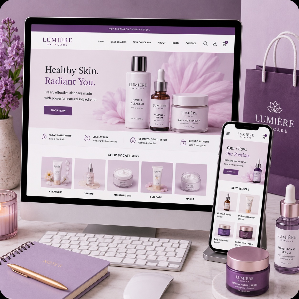 Skin Care Ecommerce Website Design By Illumination Consulting