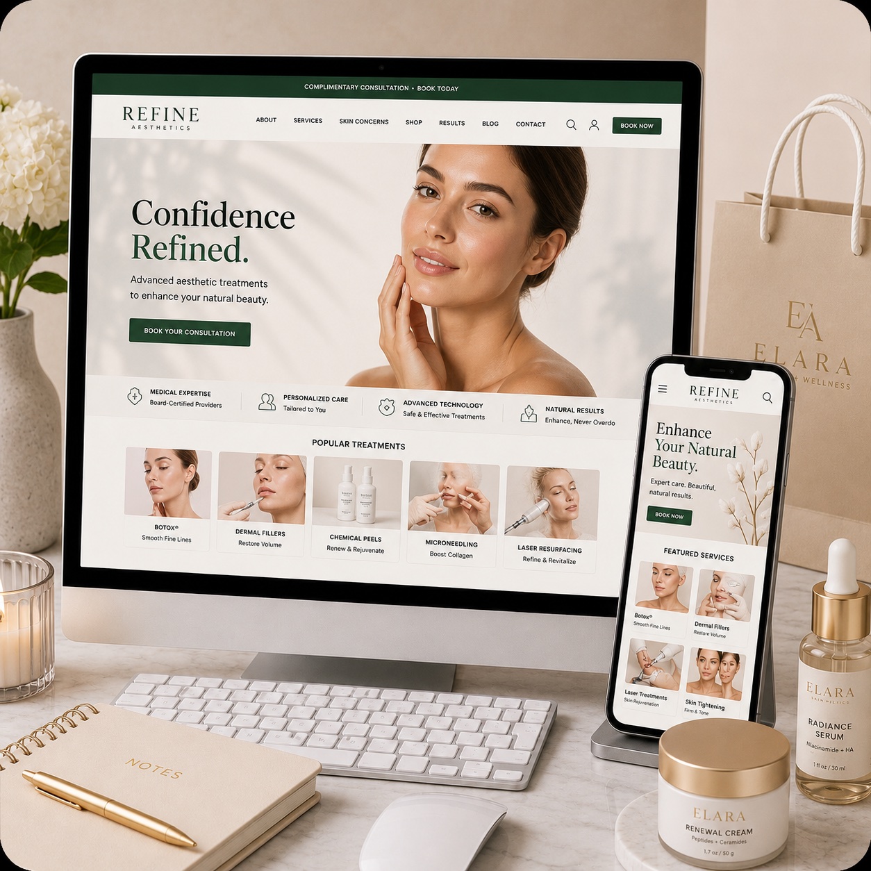 Skin Care Small Business Website Design By Illumination Consulting