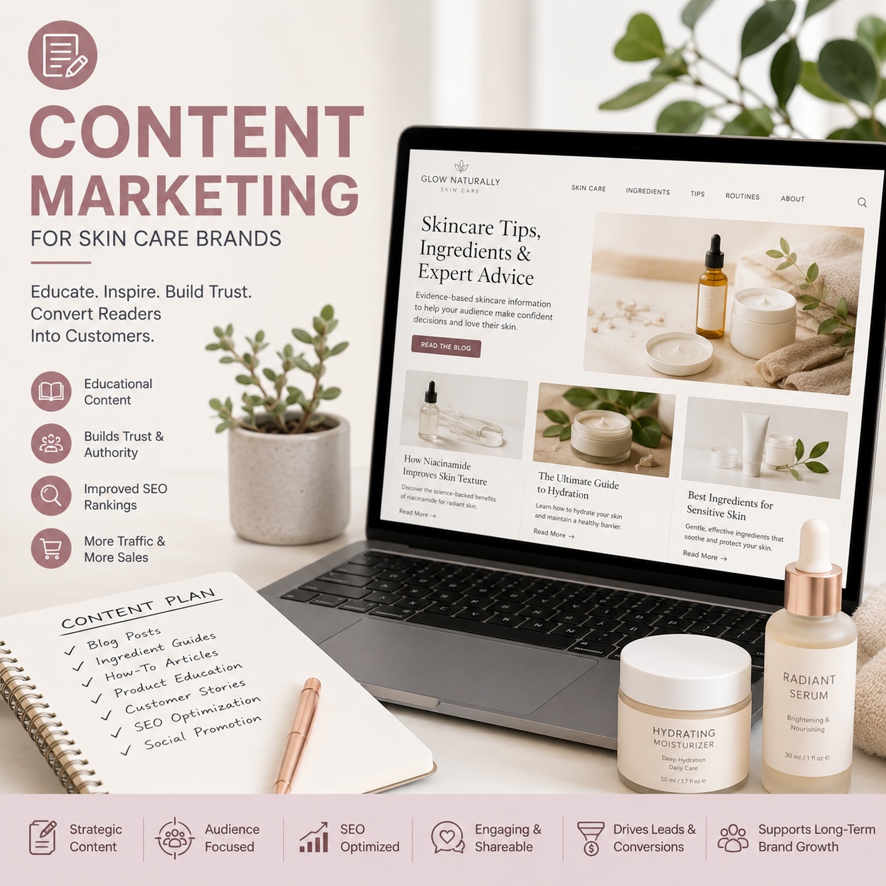 Skin care Content marketing by Illumination Consulting