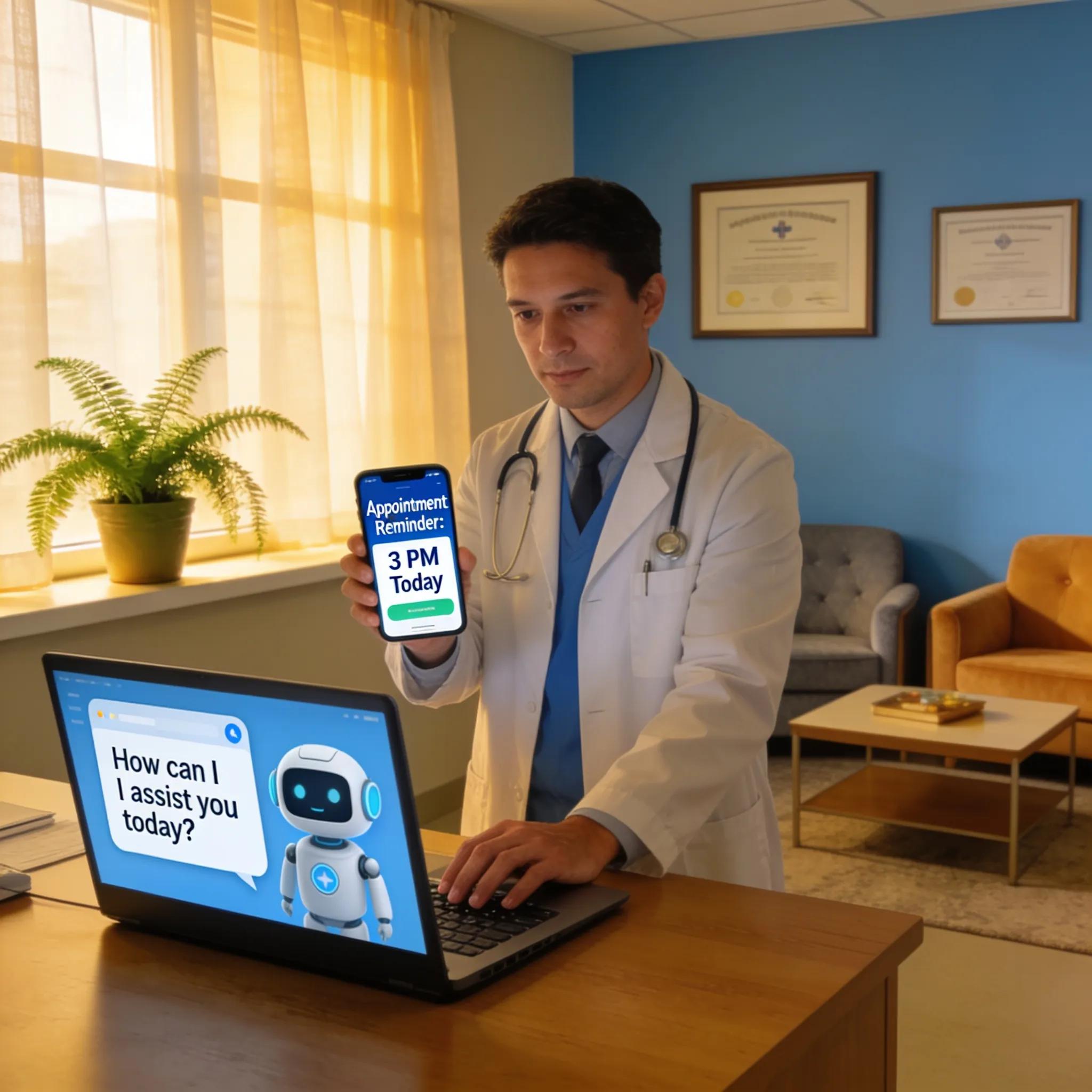 885a0746 3ff0 4697 89bc 00430e60e9e2 Healthcare professional using AI tools for patient engagement and retention