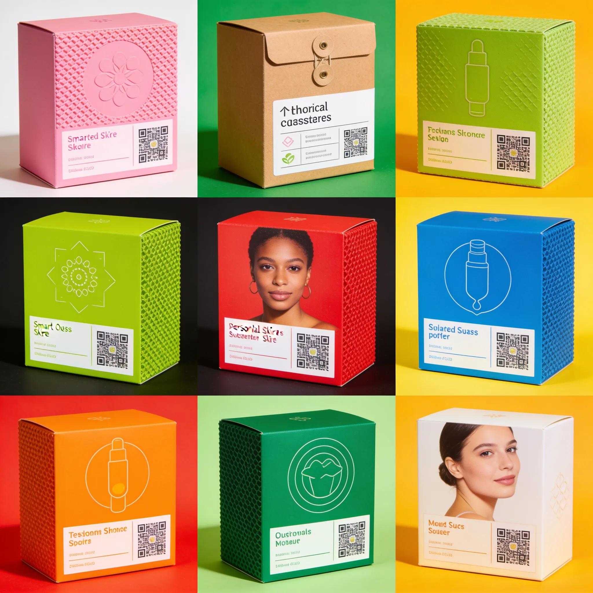 Creative personalized skincare packaging with innovative designs and smart technology elements highlighting current trends