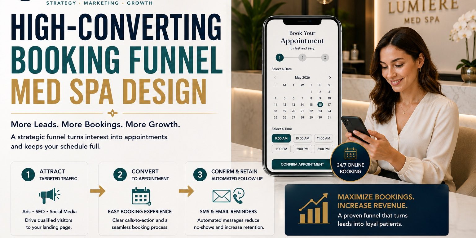 Design, usability, and trust must be addressed first because visitors form opinions about a clinic