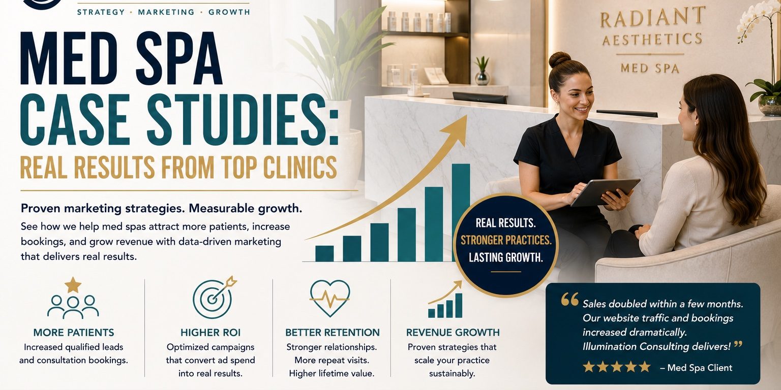 Illumination Consulting's med spa engagements are built to increase patient bookings, improve retention, and scale