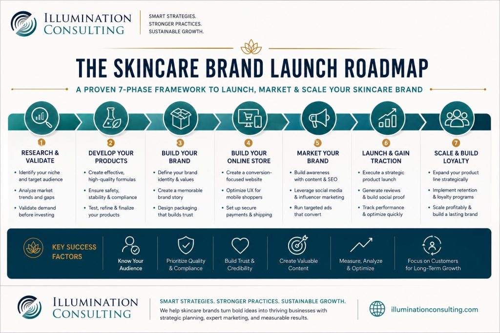 Skincare Brand Launch Roadmap By Illumination Consulting 1024x683 Skincare Brand Launch Roadmap By Illumination Consulting