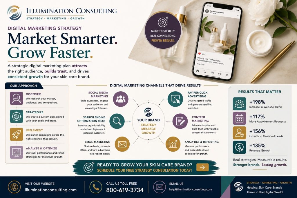 Skincare Digital Marketing Strategy Infographic