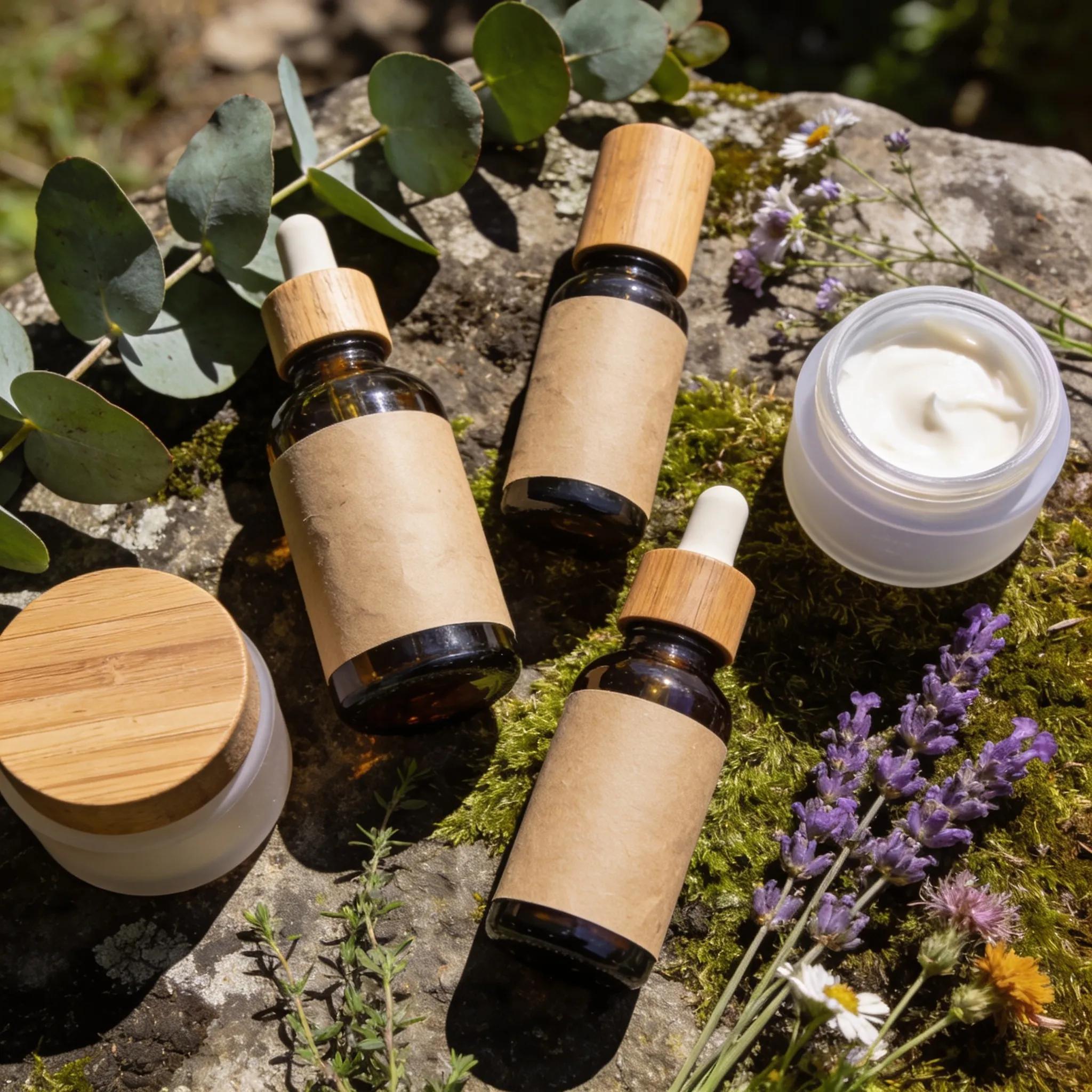 Bfcbe0d7 5de6 4db8 99db 7c348f541a26 Eco-friendly skincare products displayed amidst natural elements, highlighting sustainability in marketing
