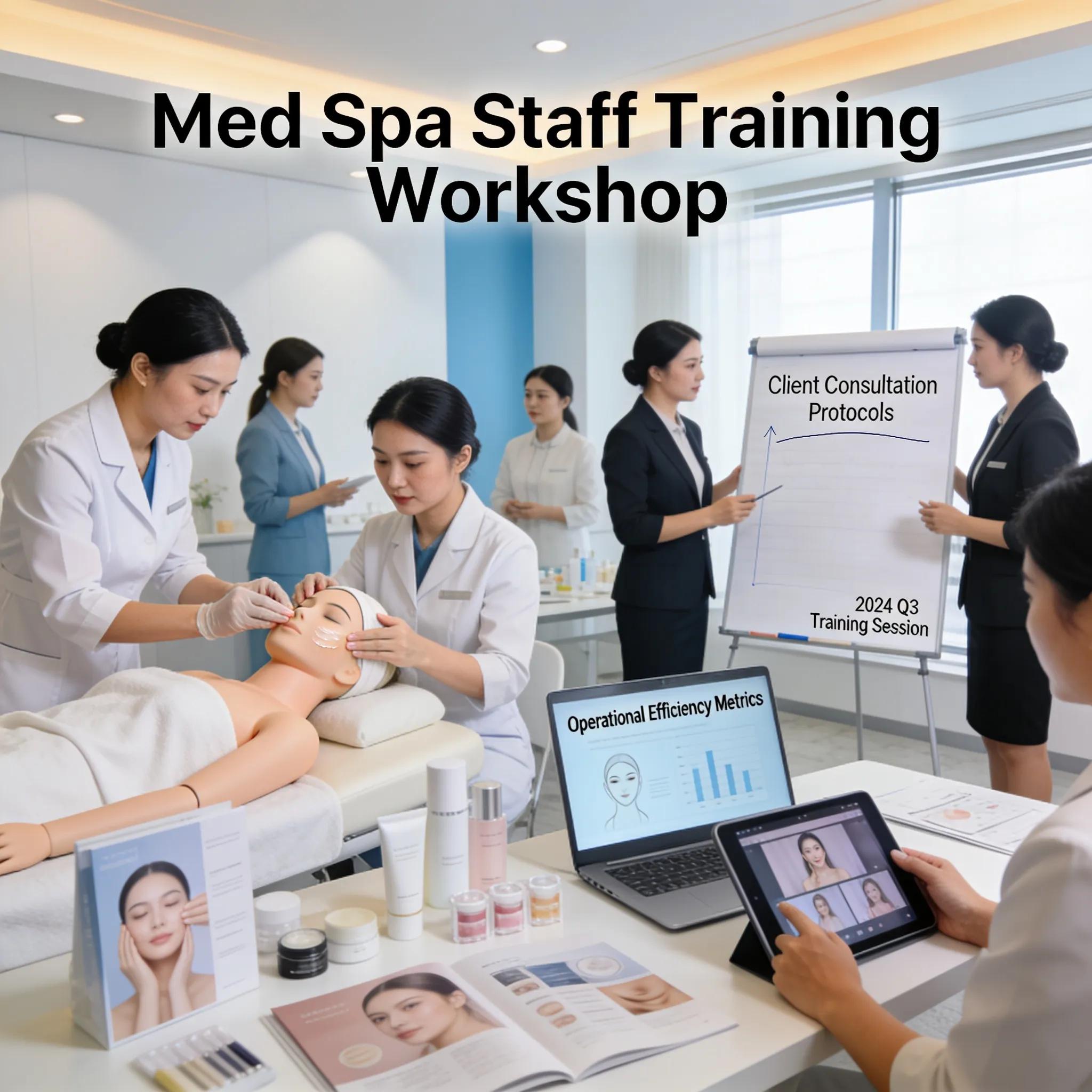 Med spa staff training session focused on improving service delivery and efficiency