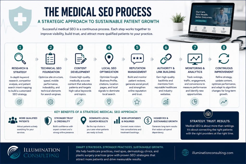 medical SEO process by Illumination Consulting