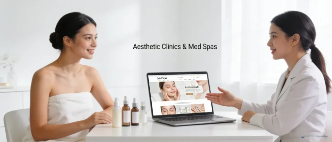 The majority of patients research providers online before booking, making a med spa's website its