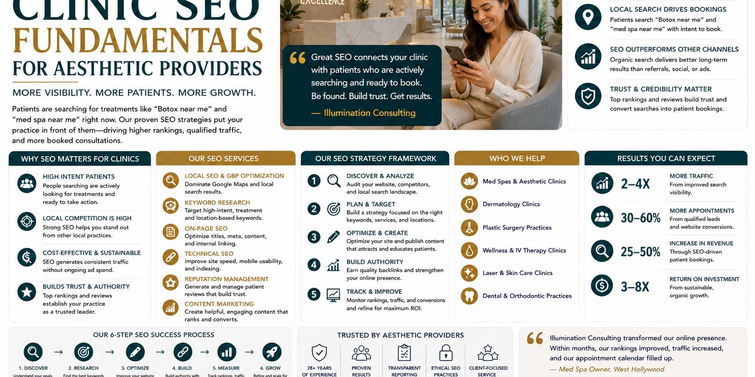 Clinic SEO Fundamentals for Aesthetic Providers Clinic SEO Fundamentals for Aesthetic Providers