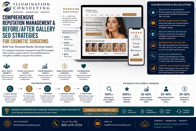 Comprehensive Reputation Management & Before:After Gallery SEO Strategies for Cosmetic Surgeons Comprehensive Reputation Management & Before/After Gallery SEO Strategies for Cosmetic Surgeons