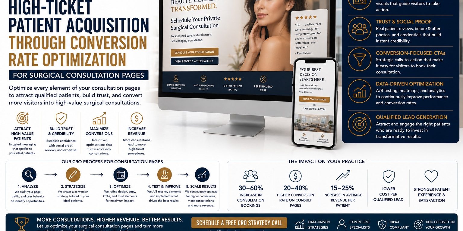 High-Ticket Patient Acquisition Through Conversion Rate Optimization for Surgical Consultation Pages High-Ticket Patient Acquisition Through Conversion Rate Optimization for Surgical Consultation Pages