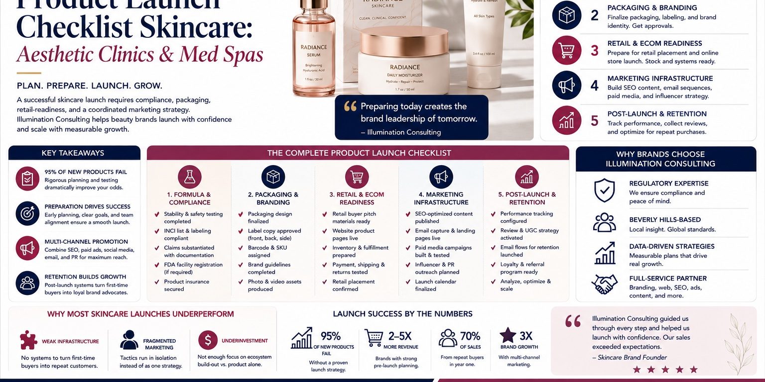 Product Launch Checklist Skincare Aesthetic Clinics & Med Spas
