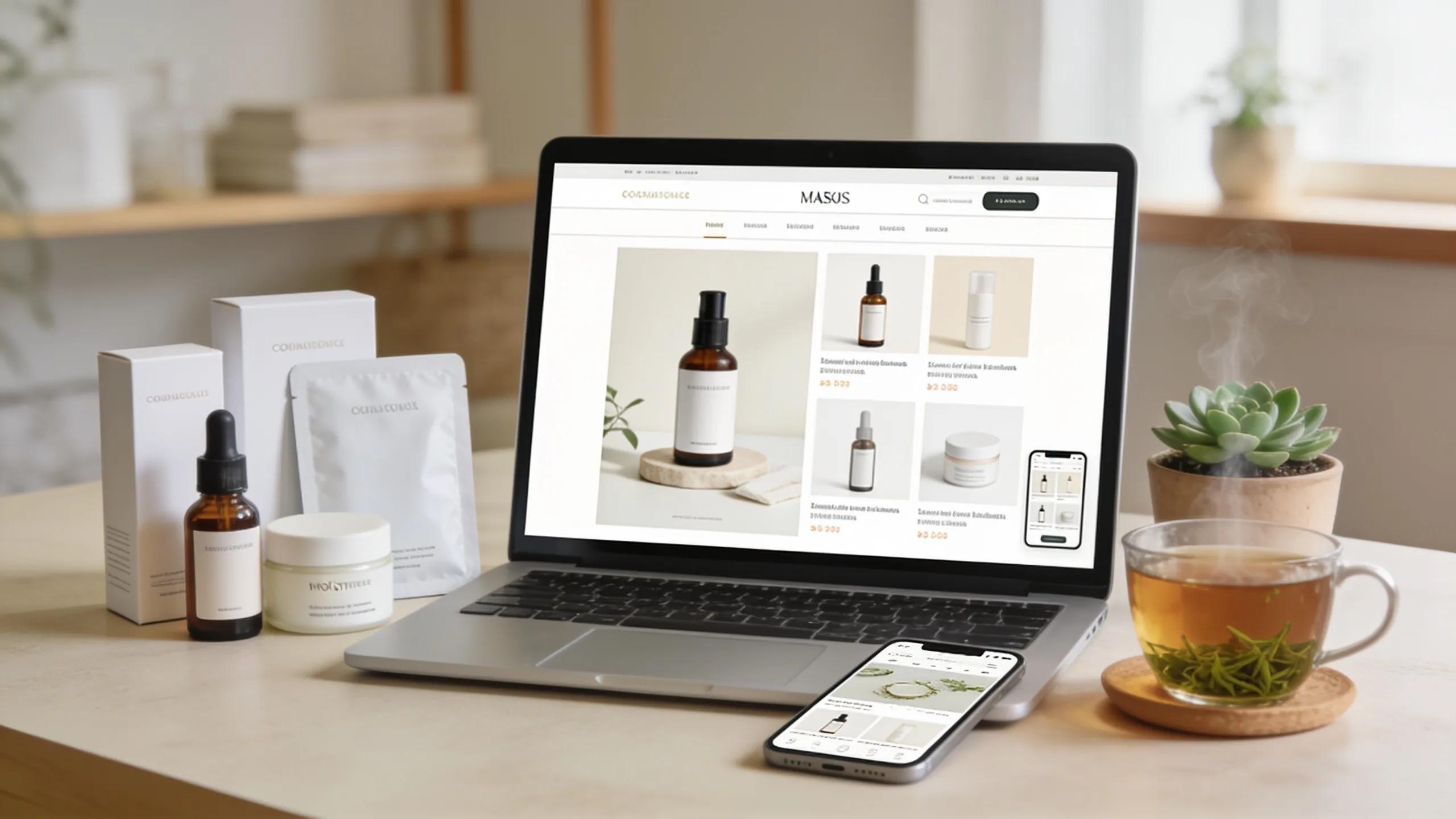 D2e7316f 4643 40ac 80b2 F7ee23242440 Laptop displaying an appealing skincare ecommerce website, symbolizing the importance of responsive design for customer engagement