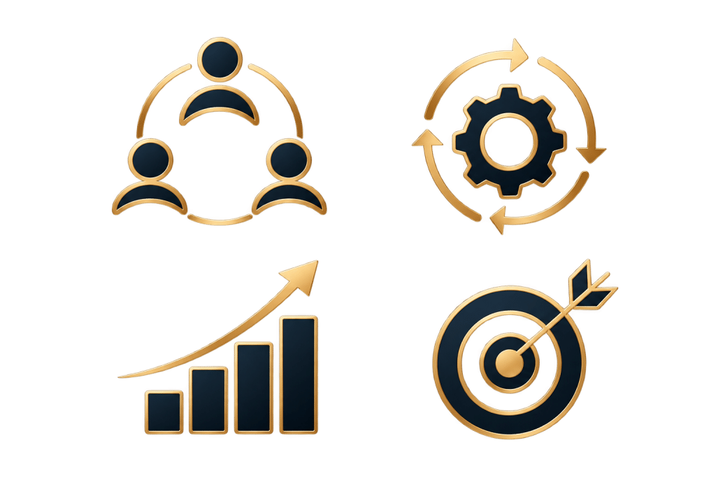 Navy And Gold Business Icon Set